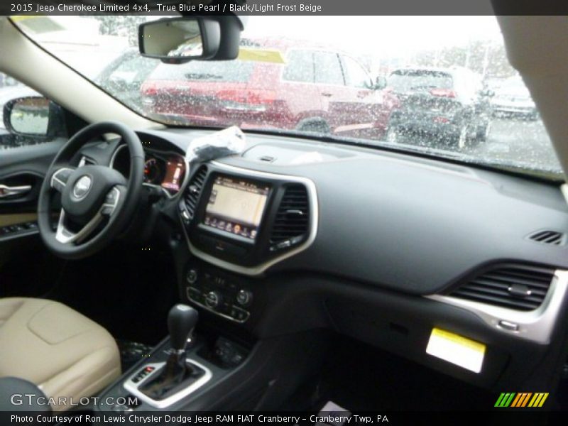True Blue Pearl / Black/Light Frost Beige 2015 Jeep Cherokee Limited 4x4