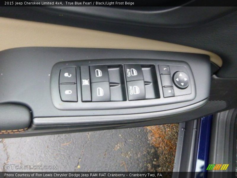True Blue Pearl / Black/Light Frost Beige 2015 Jeep Cherokee Limited 4x4
