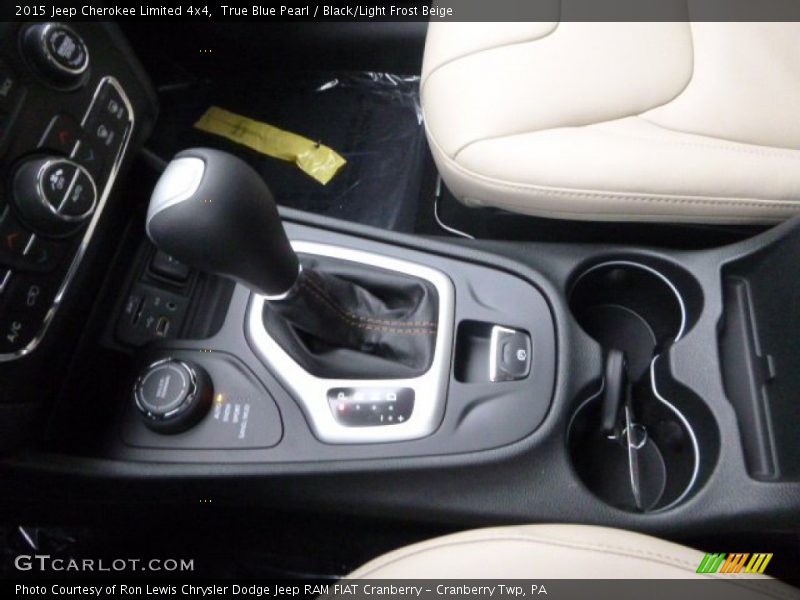 True Blue Pearl / Black/Light Frost Beige 2015 Jeep Cherokee Limited 4x4