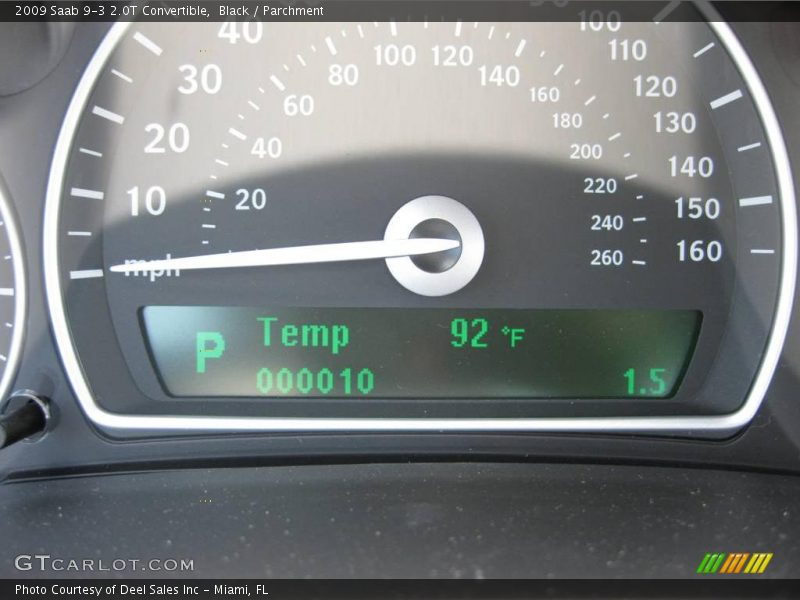 Black / Parchment 2009 Saab 9-3 2.0T Convertible