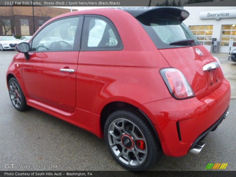 Rosso (Red) / Sport Nero/Nero (Black/Black) 2013 Fiat 500 Turbo