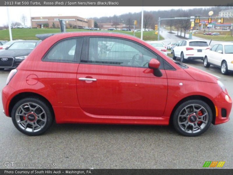Rosso (Red) / Sport Nero/Nero (Black/Black) 2013 Fiat 500 Turbo