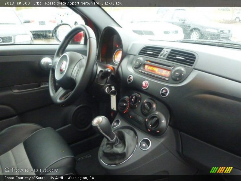 Rosso (Red) / Sport Nero/Nero (Black/Black) 2013 Fiat 500 Turbo