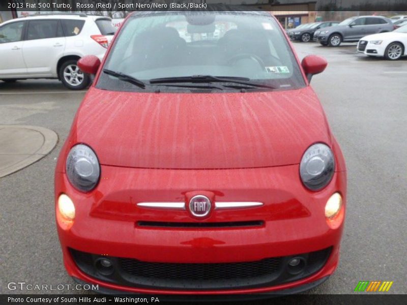 Rosso (Red) / Sport Nero/Nero (Black/Black) 2013 Fiat 500 Turbo