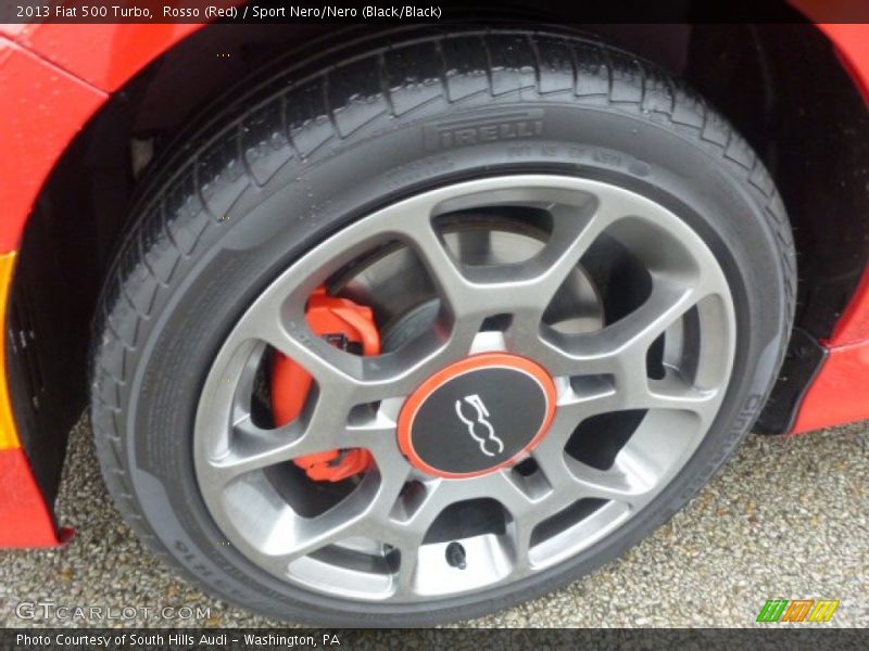 Rosso (Red) / Sport Nero/Nero (Black/Black) 2013 Fiat 500 Turbo