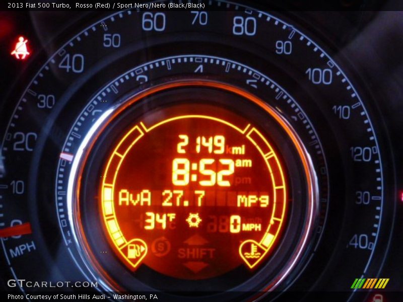 Rosso (Red) / Sport Nero/Nero (Black/Black) 2013 Fiat 500 Turbo