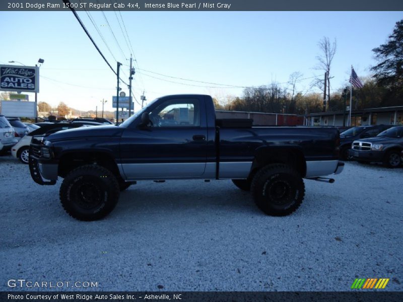 Intense Blue Pearl / Mist Gray 2001 Dodge Ram 1500 ST Regular Cab 4x4