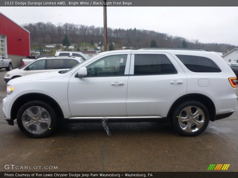 Bright White / Black/Light Frost Beige 2015 Dodge Durango Limited AWD