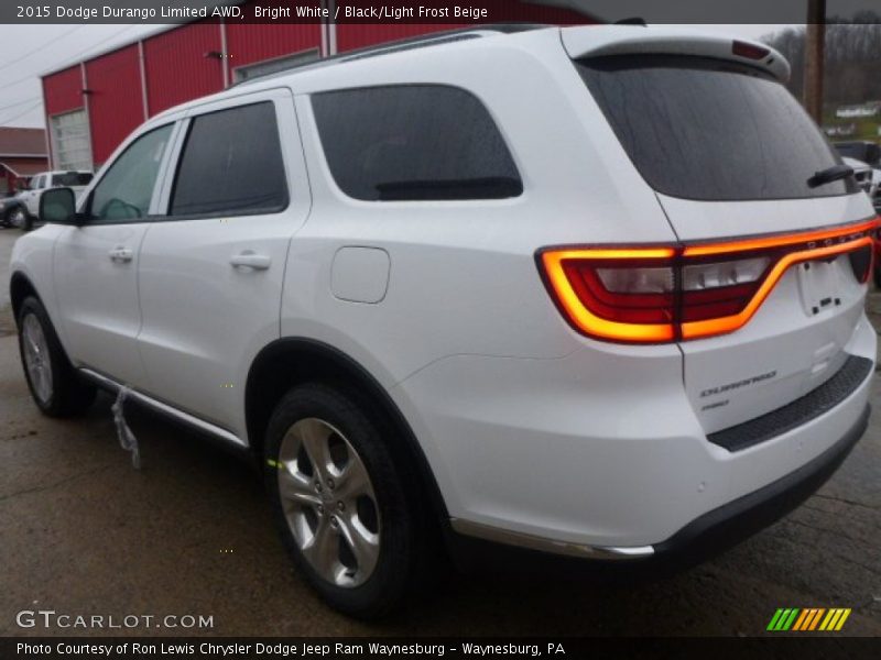 Bright White / Black/Light Frost Beige 2015 Dodge Durango Limited AWD