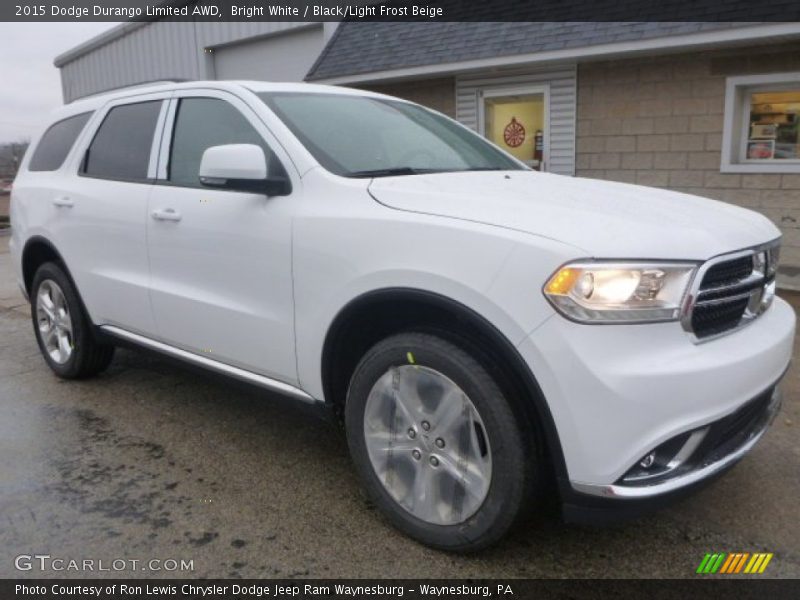 Bright White / Black/Light Frost Beige 2015 Dodge Durango Limited AWD