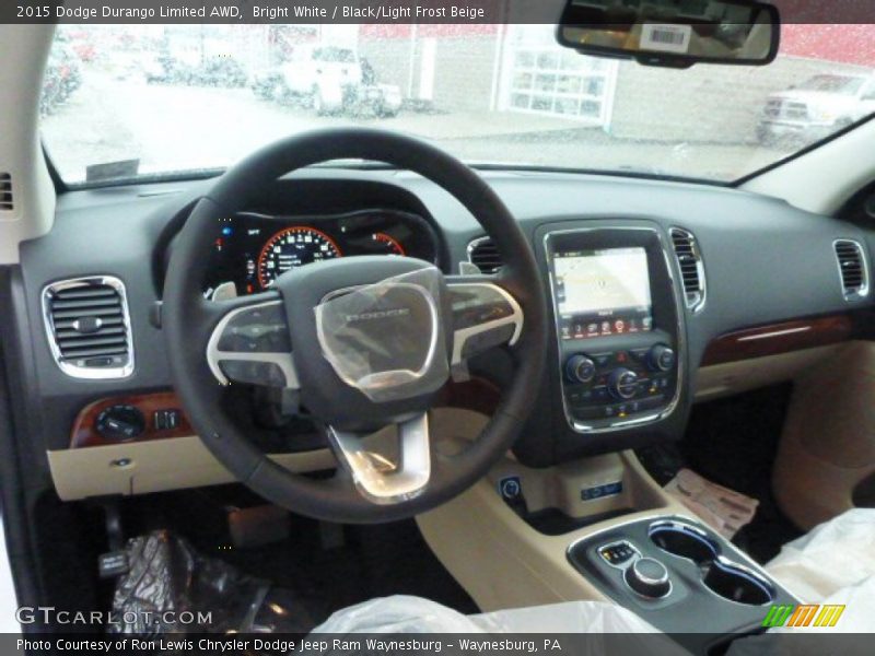 Bright White / Black/Light Frost Beige 2015 Dodge Durango Limited AWD