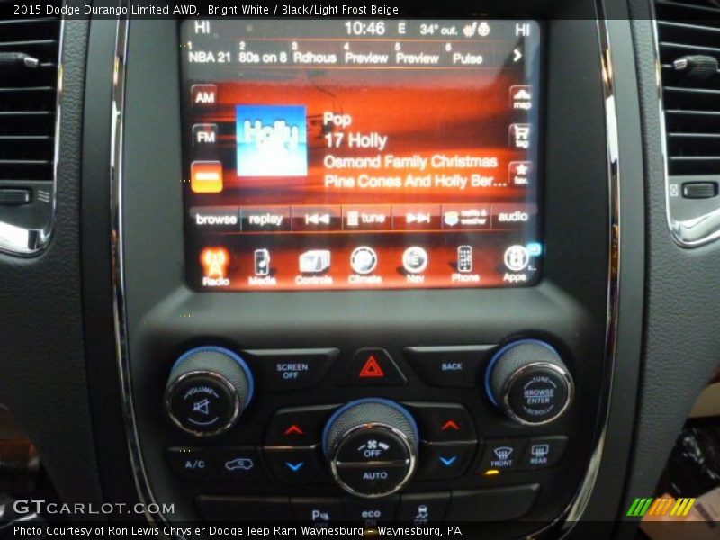 Bright White / Black/Light Frost Beige 2015 Dodge Durango Limited AWD