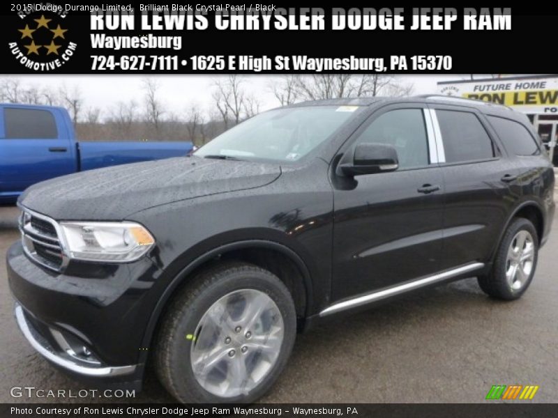 Brilliant Black Crystal Pearl / Black 2015 Dodge Durango Limited