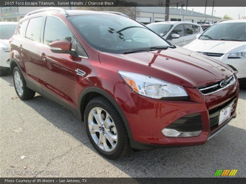Sunset Metallic / Charcoal Black 2015 Ford Escape Titanium