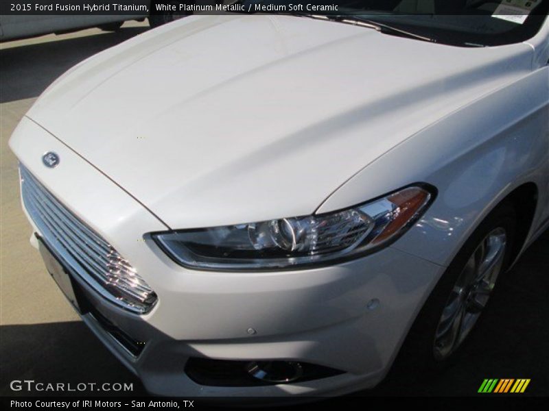 White Platinum Metallic / Medium Soft Ceramic 2015 Ford Fusion Hybrid Titanium