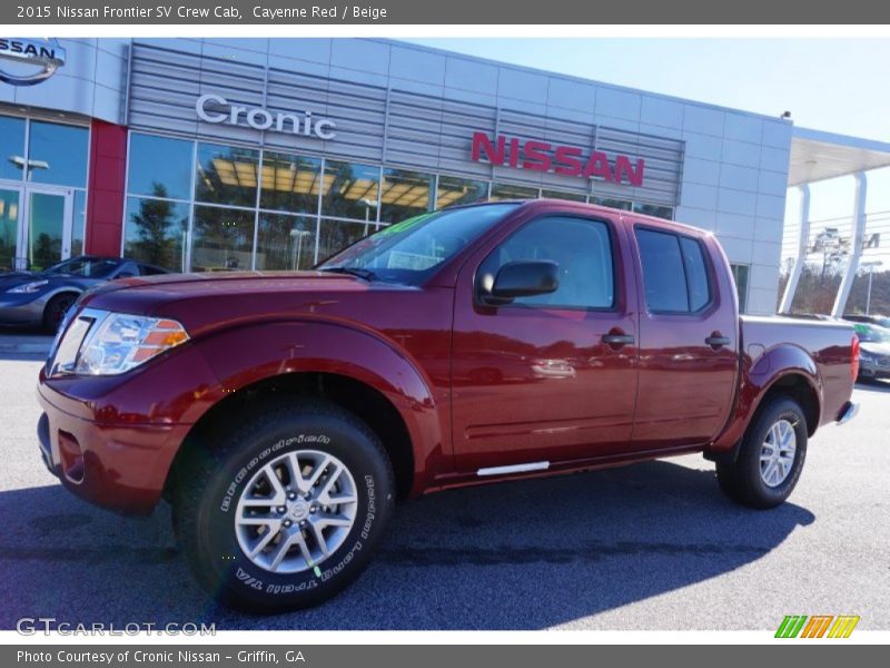 Cayenne Red / Beige 2015 Nissan Frontier SV Crew Cab
