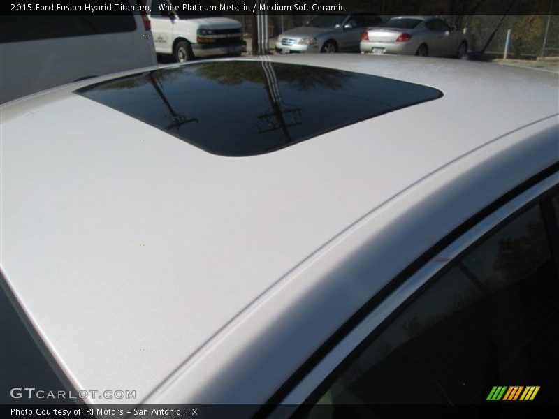 White Platinum Metallic / Medium Soft Ceramic 2015 Ford Fusion Hybrid Titanium