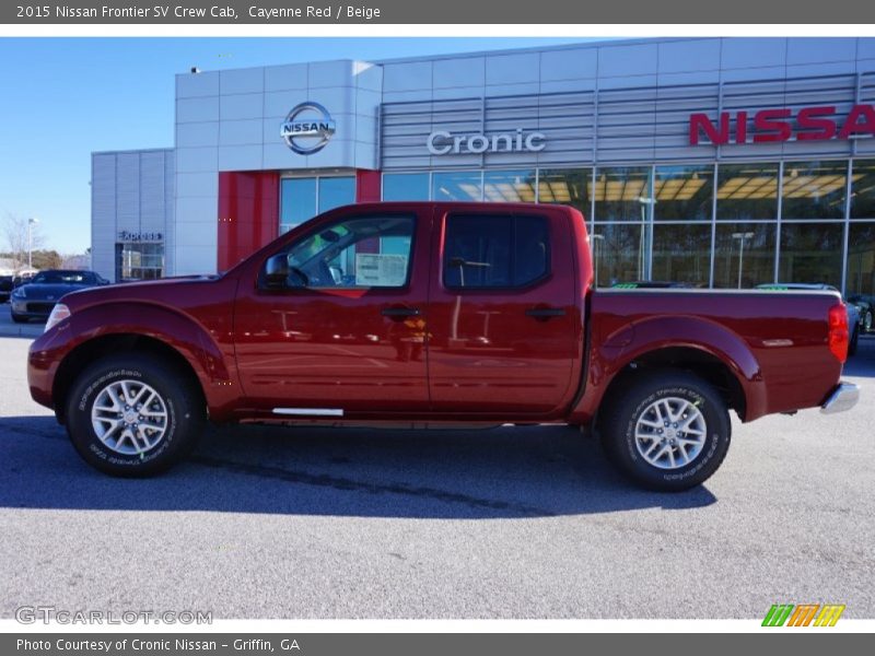 Cayenne Red / Beige 2015 Nissan Frontier SV Crew Cab