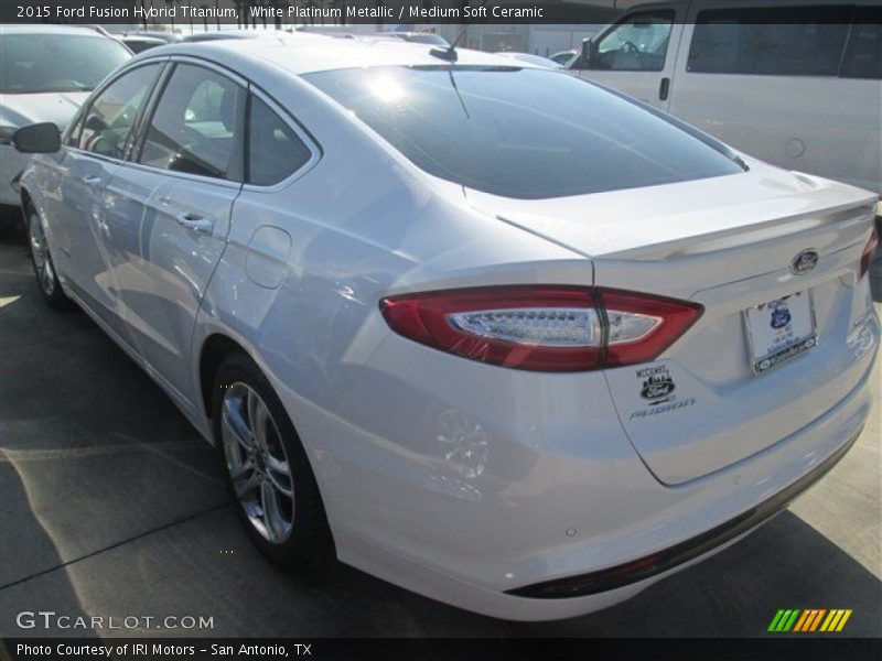 White Platinum Metallic / Medium Soft Ceramic 2015 Ford Fusion Hybrid Titanium