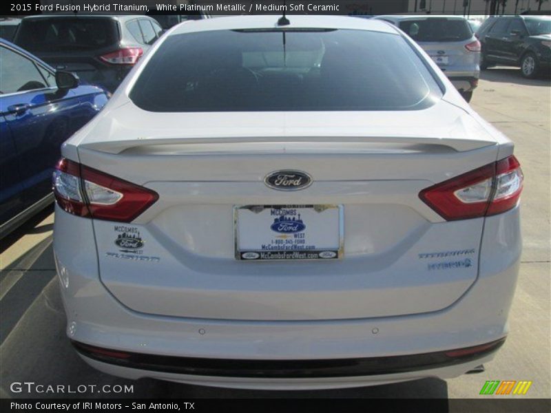 White Platinum Metallic / Medium Soft Ceramic 2015 Ford Fusion Hybrid Titanium