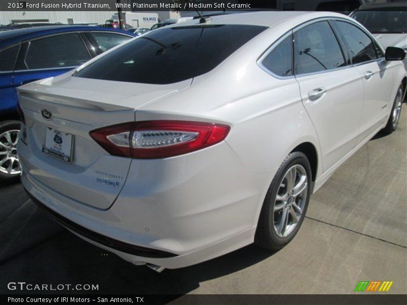 White Platinum Metallic / Medium Soft Ceramic 2015 Ford Fusion Hybrid Titanium