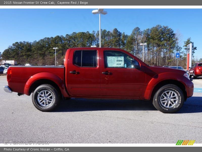 Cayenne Red / Beige 2015 Nissan Frontier SV Crew Cab