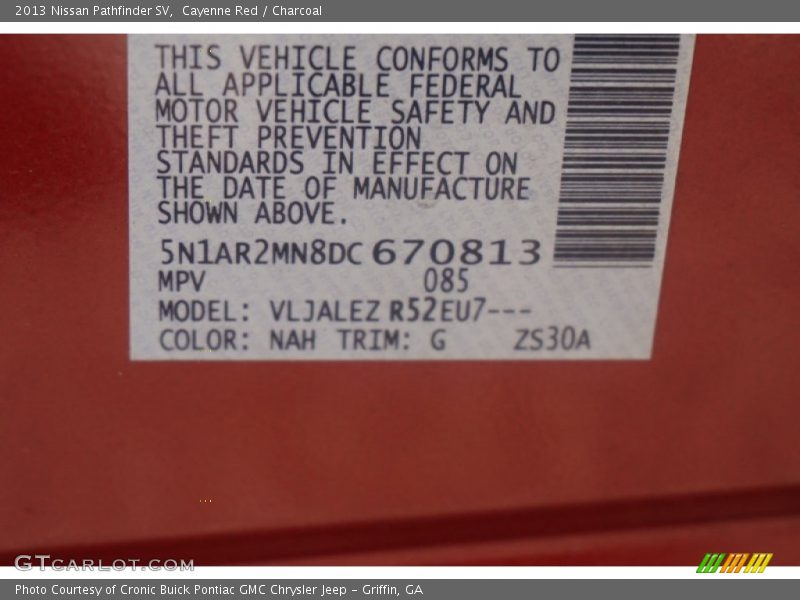 Cayenne Red / Charcoal 2013 Nissan Pathfinder SV