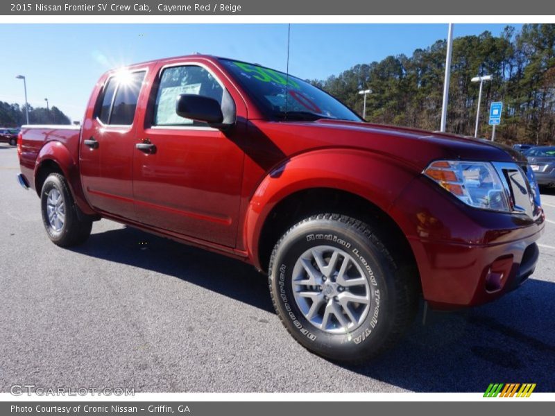 Cayenne Red / Beige 2015 Nissan Frontier SV Crew Cab