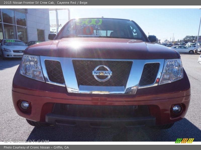 Cayenne Red / Beige 2015 Nissan Frontier SV Crew Cab