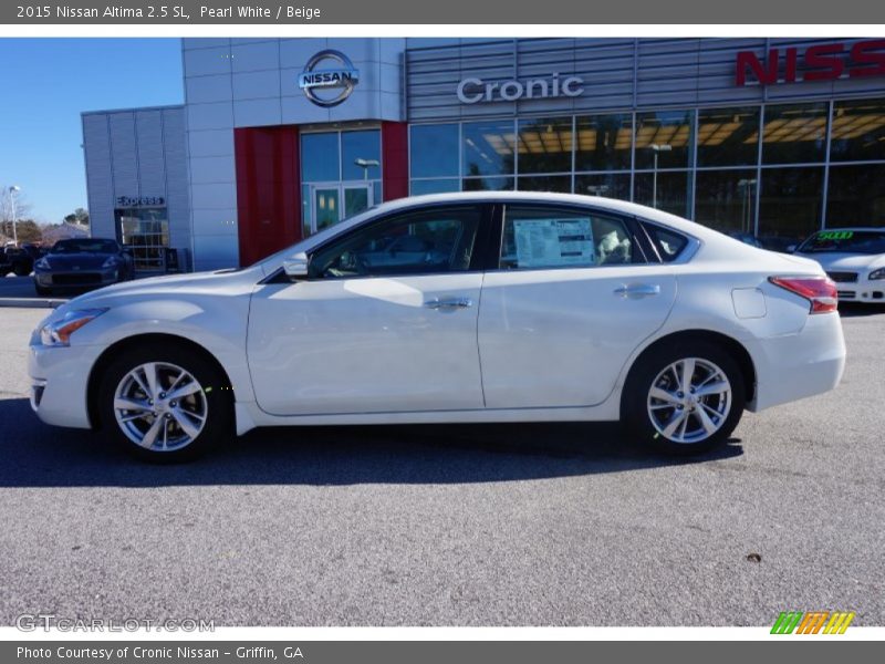 Pearl White / Beige 2015 Nissan Altima 2.5 SL