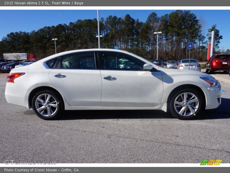 Pearl White / Beige 2015 Nissan Altima 2.5 SL