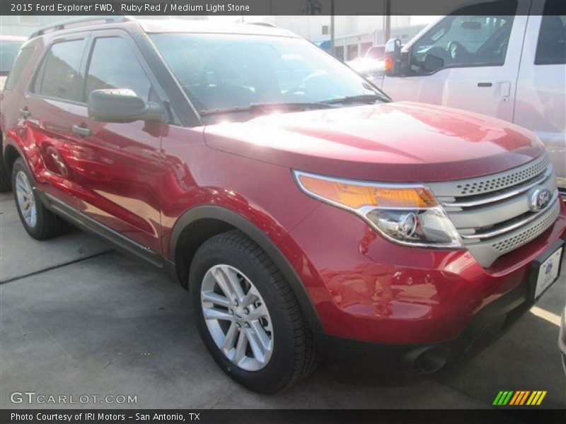 Ruby Red / Medium Light Stone 2015 Ford Explorer FWD