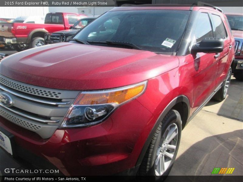 Ruby Red / Medium Light Stone 2015 Ford Explorer FWD