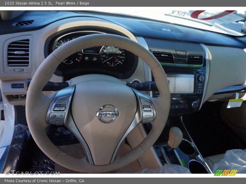 Pearl White / Beige 2015 Nissan Altima 2.5 SL