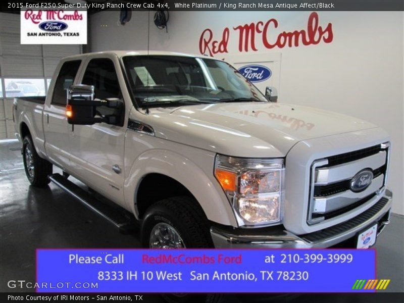 White Platinum / King Ranch Mesa Antique Affect/Black 2015 Ford F250 Super Duty King Ranch Crew Cab 4x4