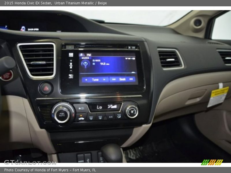 Urban Titanium Metallic / Beige 2015 Honda Civic EX Sedan