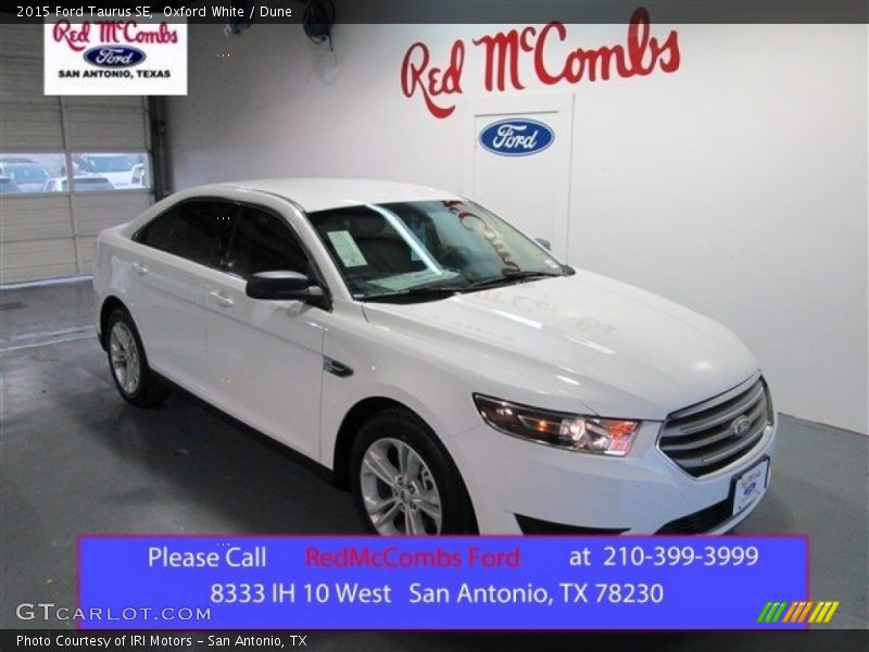 Oxford White / Dune 2015 Ford Taurus SE
