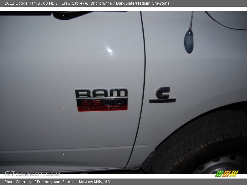 Bright White / Dark Slate/Medium Graystone 2012 Dodge Ram 3500 HD ST Crew Cab 4x4