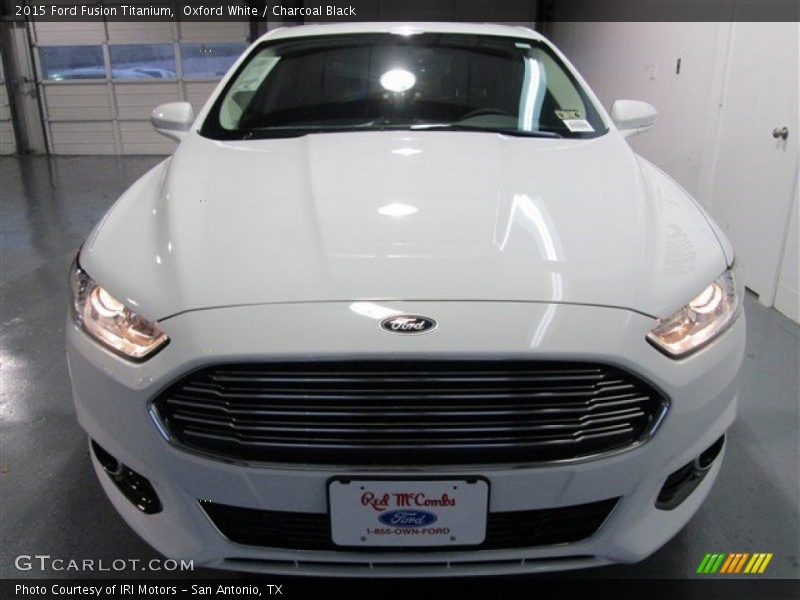 Oxford White / Charcoal Black 2015 Ford Fusion Titanium