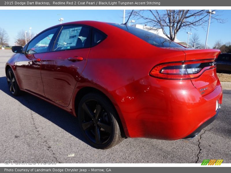 Redline Red 2 Coat Pearl / Black/Light Tungsten Accent Stitching 2015 Dodge Dart Blacktop