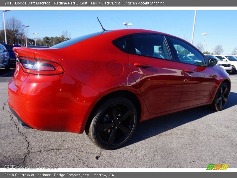 Redline Red 2 Coat Pearl / Black/Light Tungsten Accent Stitching 2015 Dodge Dart Blacktop