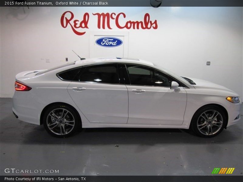 Oxford White / Charcoal Black 2015 Ford Fusion Titanium