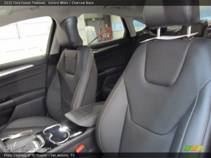 Oxford White / Charcoal Black 2015 Ford Fusion Titanium