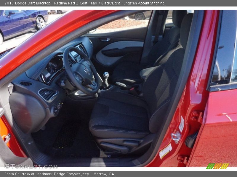 Redline Red 2 Coat Pearl / Black/Light Tungsten Accent Stitching 2015 Dodge Dart Blacktop