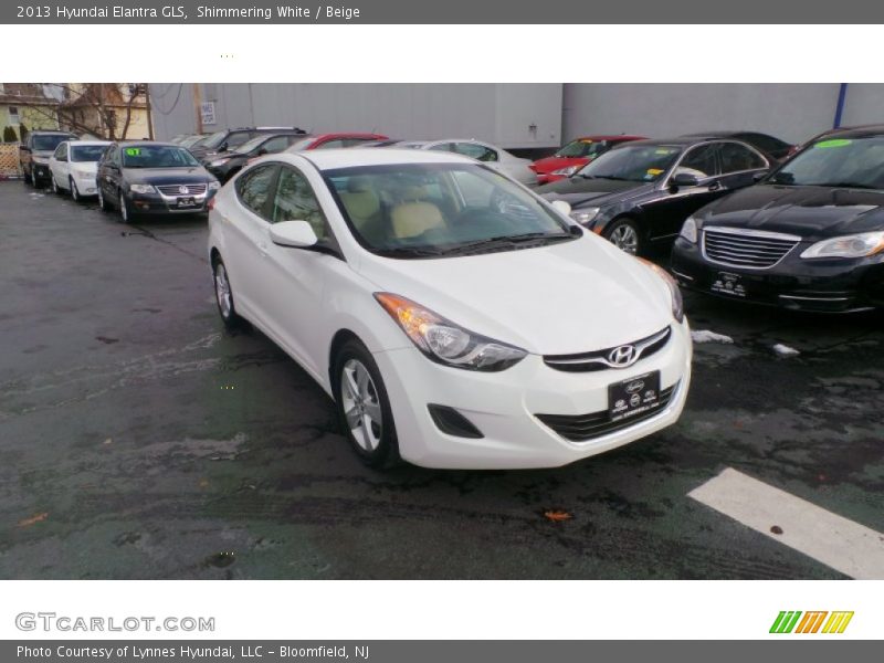 Shimmering White / Beige 2013 Hyundai Elantra GLS