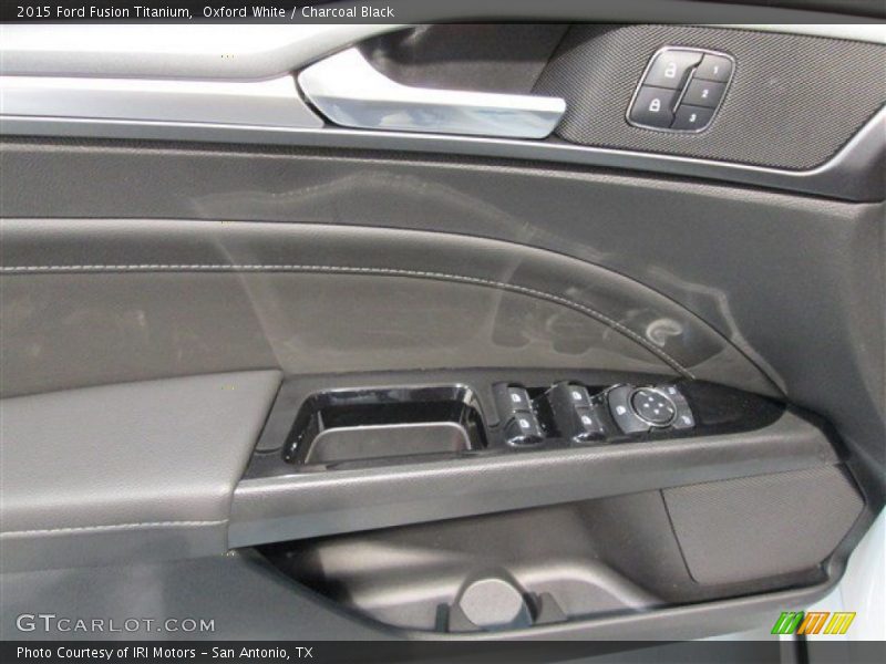 Oxford White / Charcoal Black 2015 Ford Fusion Titanium