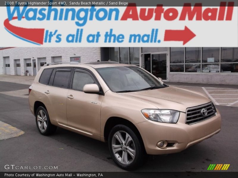 Sandy Beach Metallic / Sand Beige 2008 Toyota Highlander Sport 4WD