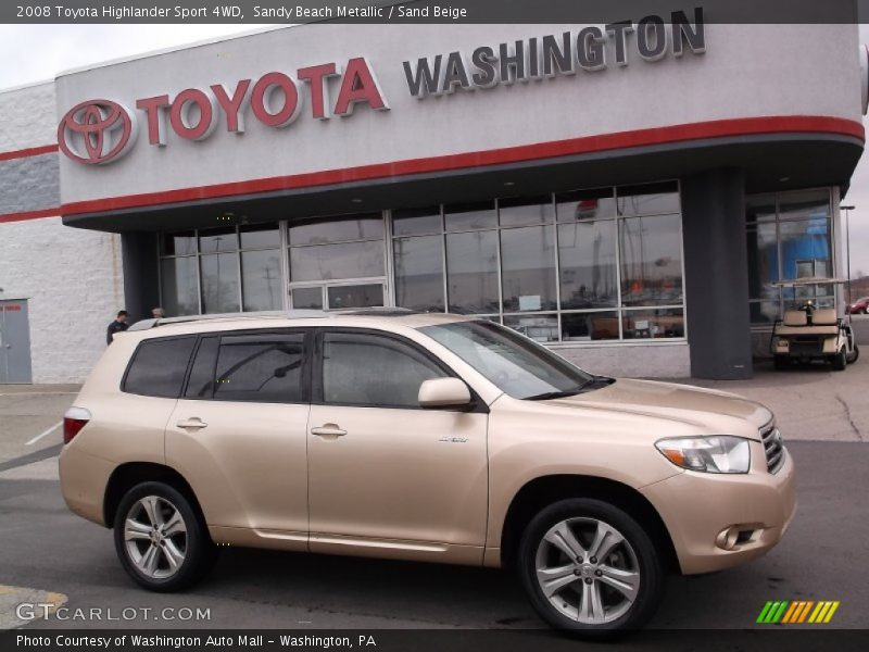 Sandy Beach Metallic / Sand Beige 2008 Toyota Highlander Sport 4WD