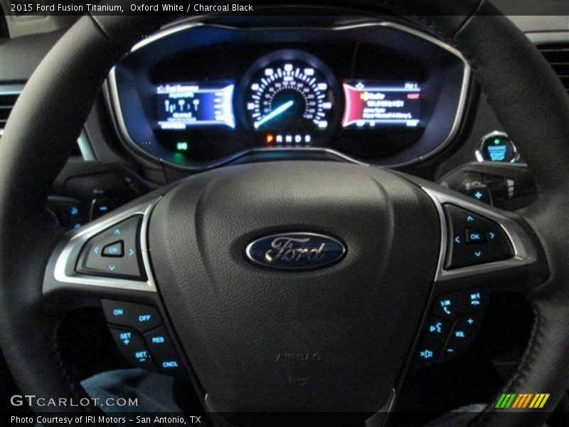 Oxford White / Charcoal Black 2015 Ford Fusion Titanium