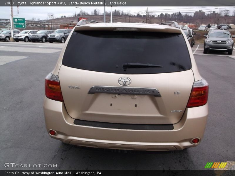 Sandy Beach Metallic / Sand Beige 2008 Toyota Highlander Sport 4WD